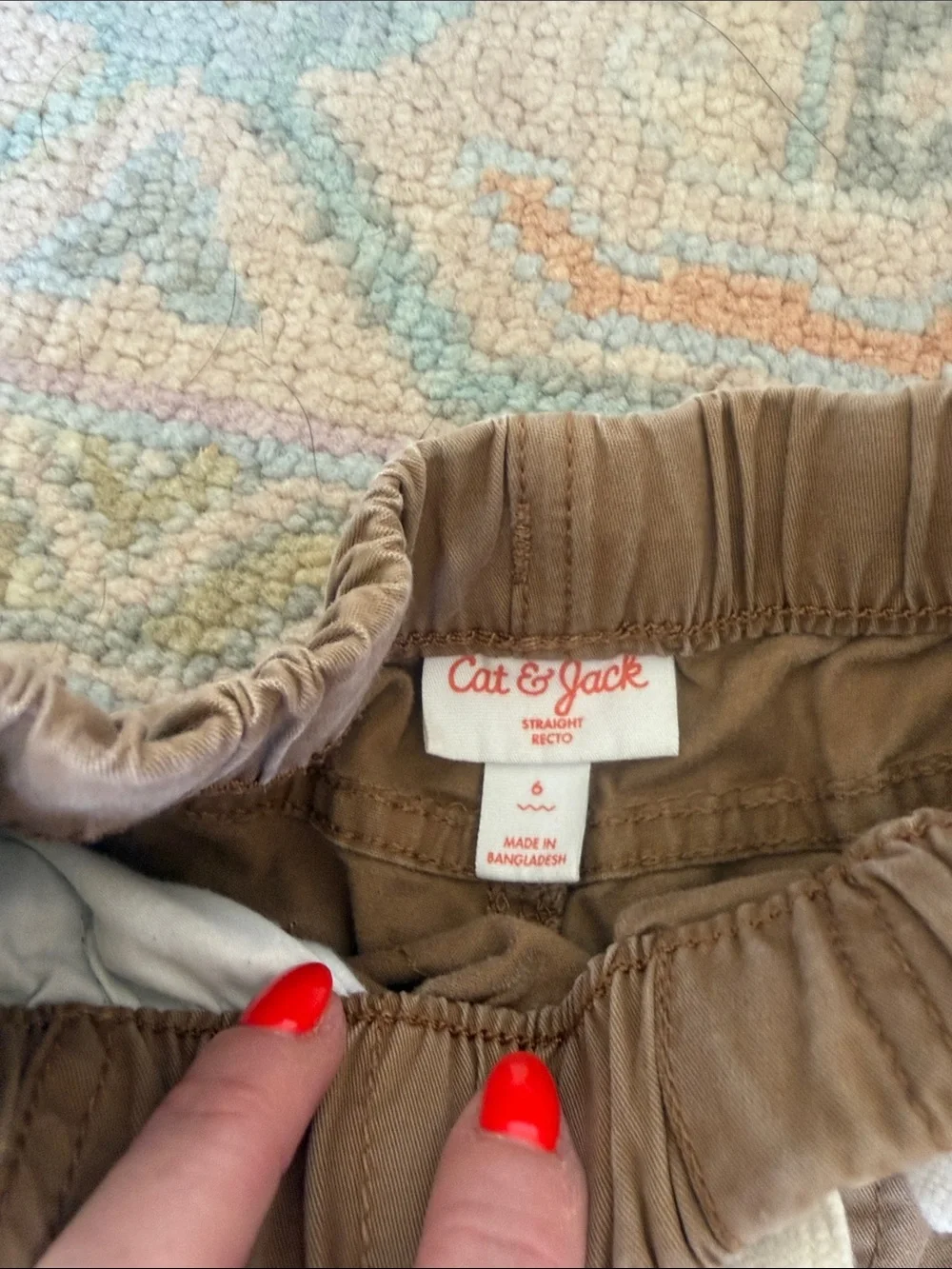 Cat & Jack Navy and Khaki Pull-On Pants Boys size 6